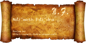 Németh Fédra névjegykártya